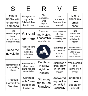 AmeriCorps VIP Bingo Card