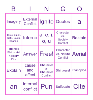 Justice is Served BINGO Card