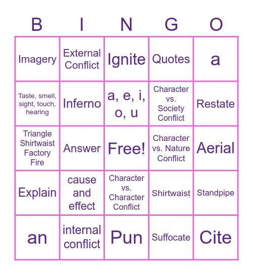 Justice is Served BINGO Card