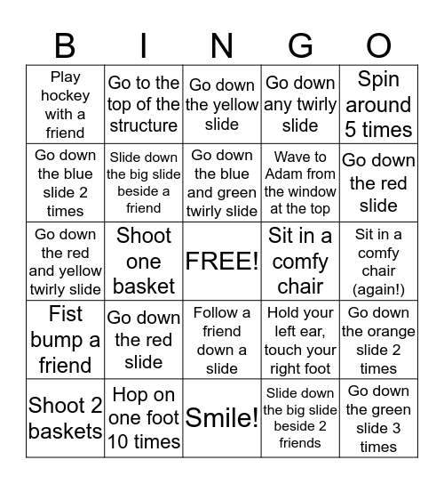 Adam's Bingo! Bingo Card