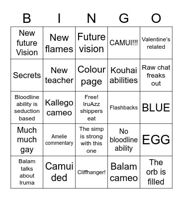 Valentines Bingo Card