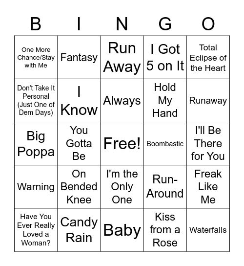 1995 Billboard Bingo Card