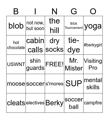 Berky Bingo Card