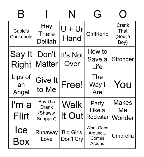 2007 Billboard Bingo Card