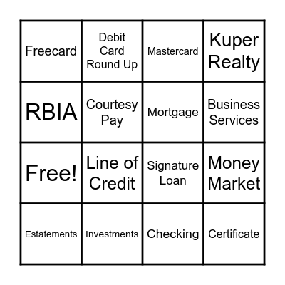Product & Services! Bingo Card