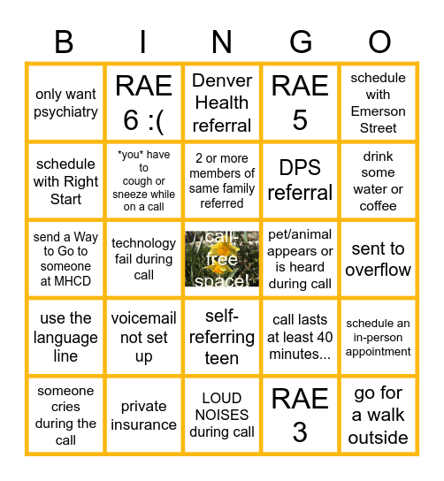 CF ACCESS BINGO Card