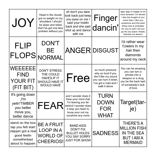 PARTY Bingo Card