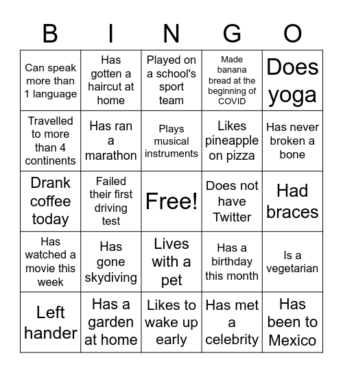 WIL Team Bingo Card