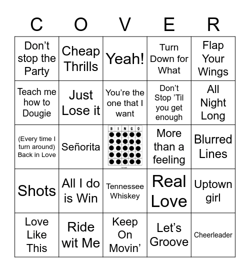 Jukebox Bingo MISC Coverall Bingo Card