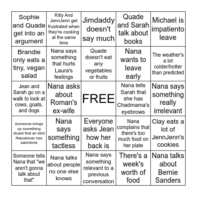 Thanksgiving Bingo Card