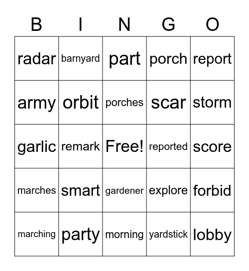 Unit 8 Bingo Card