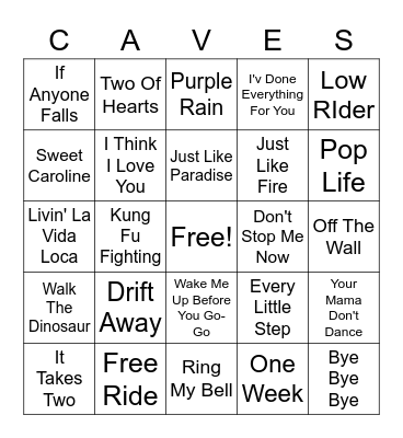 Caves Cover-All Round Bingo Card