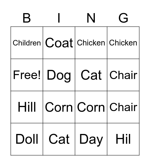 Sharon Bingo Card