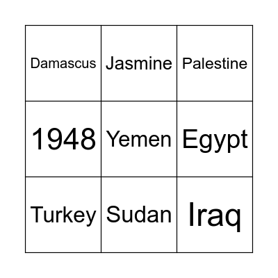 MENA Bingo Card