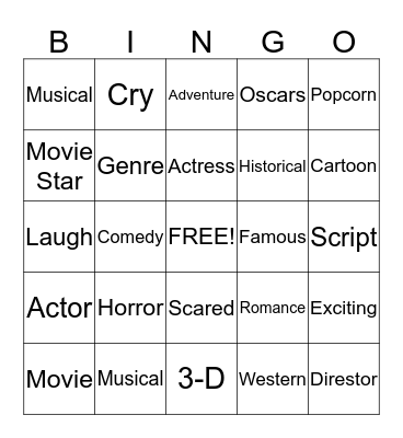 MOVIE BINGO Card
