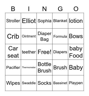 Little star Bingo Card