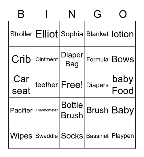 Little star Bingo Card