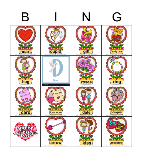 Valentine's Day Bingo Card