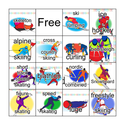 Winter Olympic Sports Bingo Card