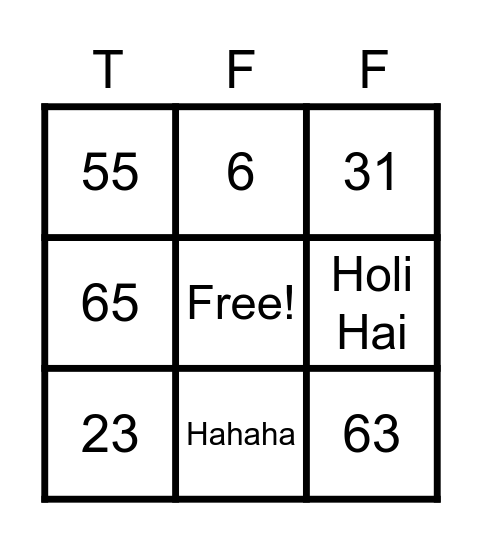 Tech Firefly -Holingo Bingo Card