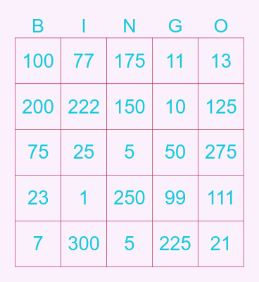 Bingo with SomSom Unni Bingo Card