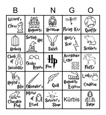 Harry Potter Bingo Card