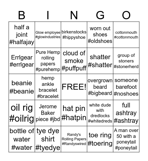 #StonerBingoChamps Bingo Card