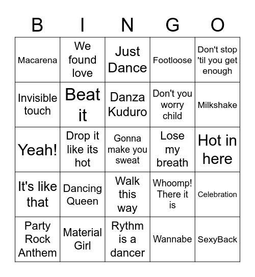 Holdeplassens Musikkbingo Card