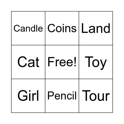 English Bingo! Bingo Card