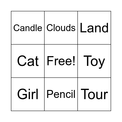 English Bingo! Bingo Card