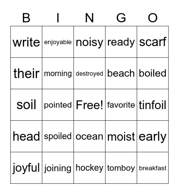 Unit 12 Week 1 Bingo Card