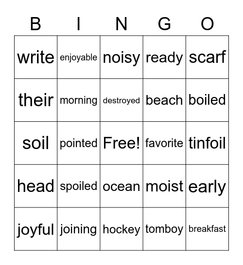 Unit 12 Week 1 Bingo Card