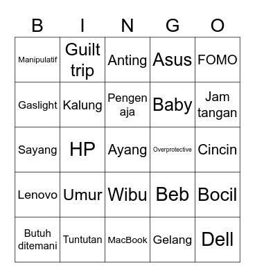 Donghwi Bingo Card
