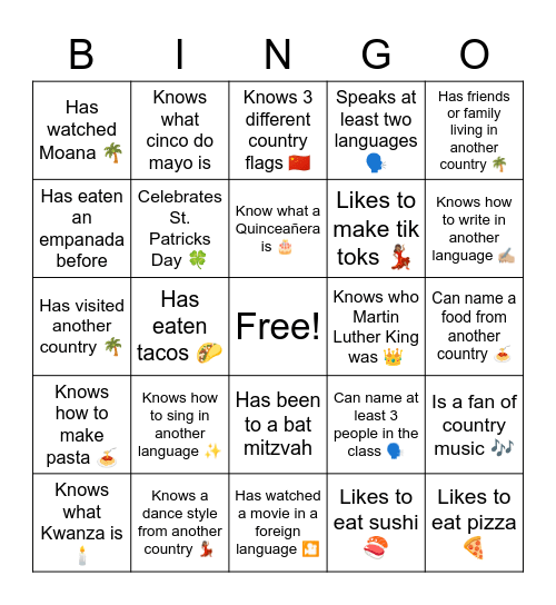 Find Someone Bingo 🌟 Bingo Card