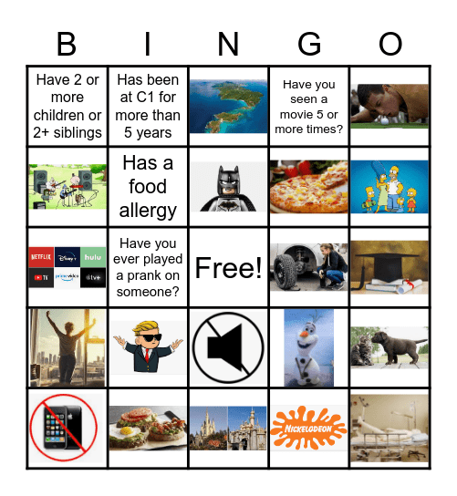 SER Bingo Card Bingo Card