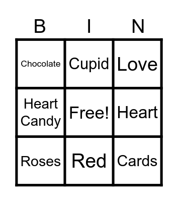 Valentine's Day Bingo Card