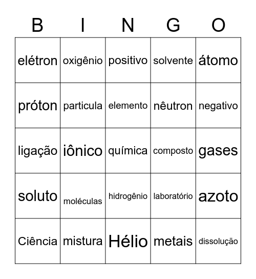 Portuguese Bingo! Bingo Card