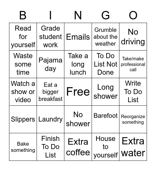 E-learning Day Bingo Card