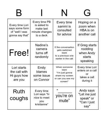 HBA PB call Bingo Card