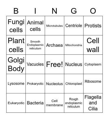 Cell Project Bingo Card