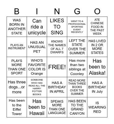 HOMEROOM Bingo Card