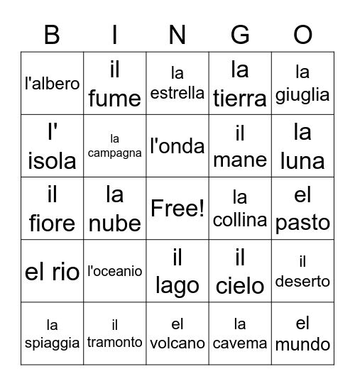 La Naturala martinez Bingo Card