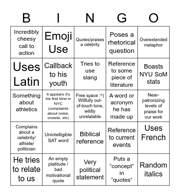 InTouch Diatribes <3 Bingo Card