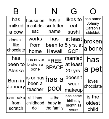 Women Living Connected Bingo Card