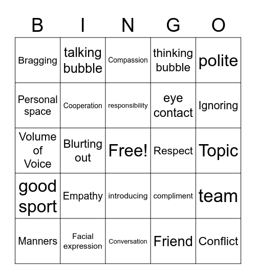 SS-Prompts Bingo Card