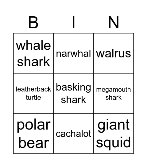 try making a separate animal species skin for the following: Bingo Card