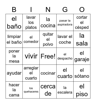 Mi Casa Bingo Card