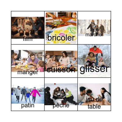 Concours en famille! Bingo Card