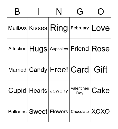 Spelling Bingo Card