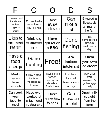 Nutrition & Wellness Bingo Card